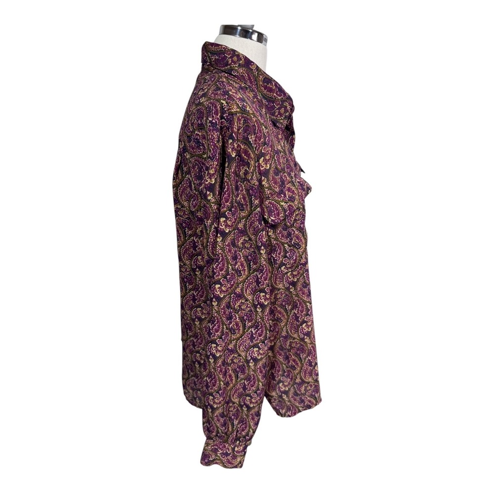 Vintage Shaver Lake Paisley Button Down Shirt Boho Hippie Cowboy Pockets Men's L - Picture 3 of 6